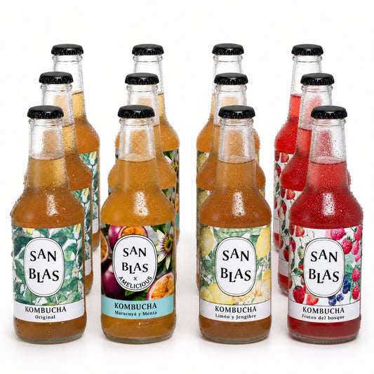 Kombucha Ecologica Sin Azúcar | Pack 12 Botellas X 250 Ml | Artesana Sin Pasteurizar | 4 Sabores_0