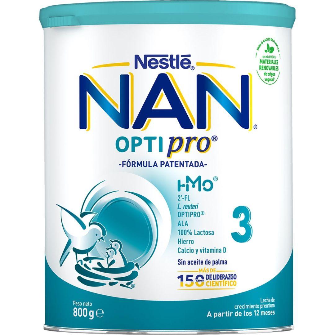 Leite de crescimento Nan Optipro 3 a partir de 1 ano Nestlé 800 g NAN OPTIPRO 3