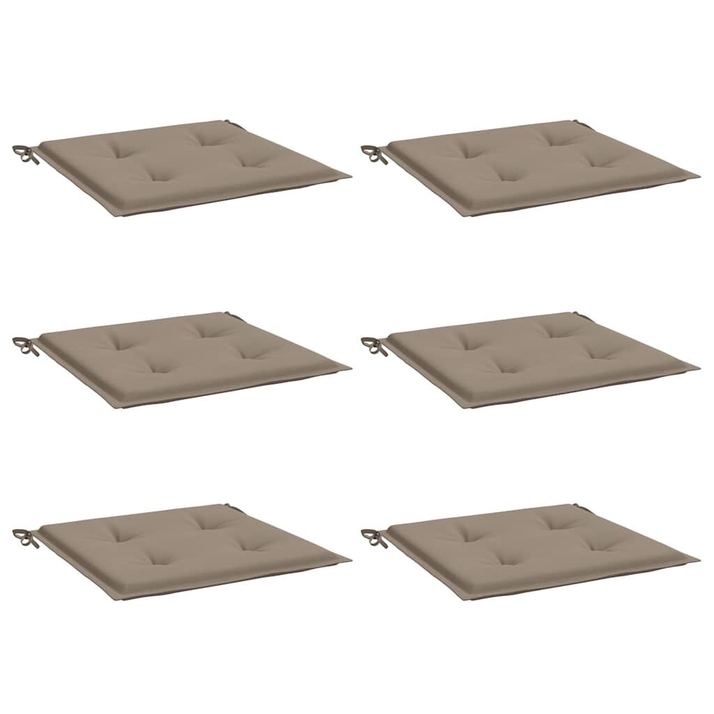 Vidaxl Cojines De Silla De Jardín 6 Uds Tela Oxford Taupé 40x40x4 Cm_0