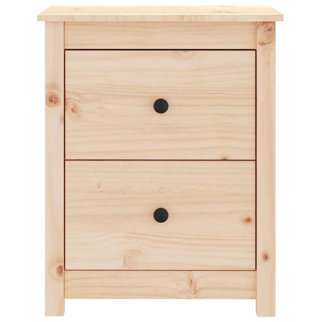 Mesita De Noche Madera Maciza De Pino 50x35x61,5 Cm_1