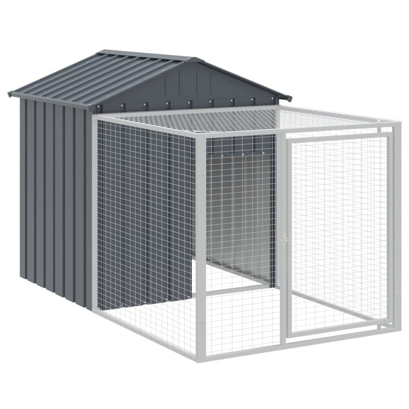 Vidaxl Gallinero Con Corral Acero Galvanizado Gris 117x405x123 Cm_5