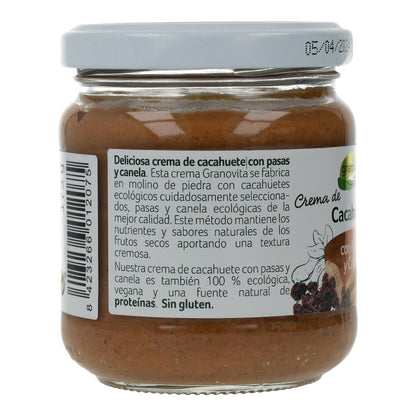 Granovita Manteiga de Amendoim Biológica com Passas e Canela 175 g