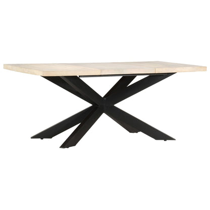 Mesa De Comedor Madera Maciza De Mango Blanqueada 180x90x76 Cm_4