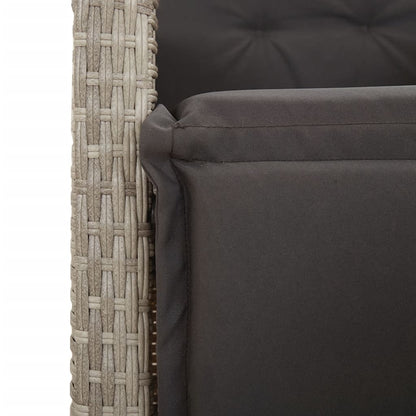 Set Comedor Jardín 7 Pzas Y Cojines Ratán Sintético Gris Claro / Vetonek_3