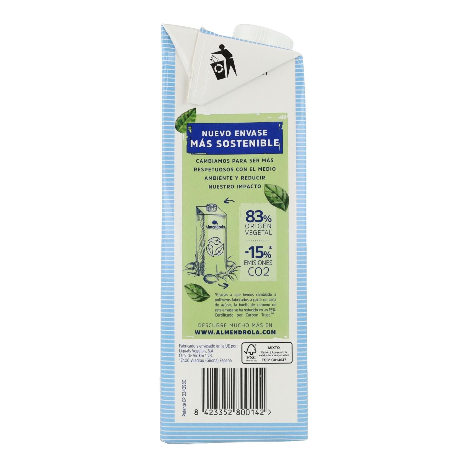 Pack de 6 Bebidas de Amêndoa Sem Açúcares Almendrola 1 L