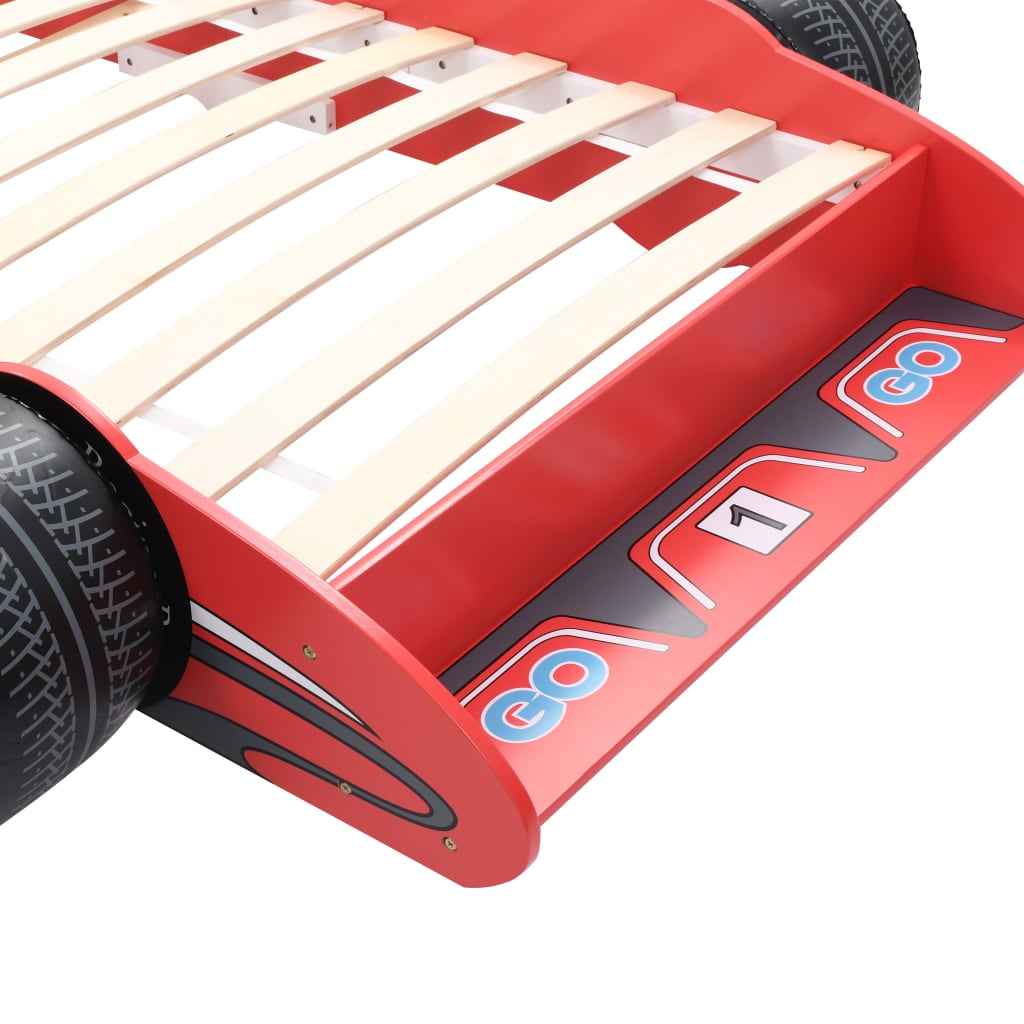Cama Con Forma De Coche De Carreras Para Niños 90x200 Cm Roja / Vetonek_5