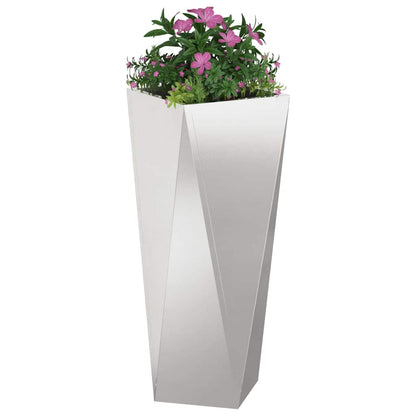 Jardinera 2 Uds. Plateado 30 X 30 X 75 Cm Acero Inoxidable_2