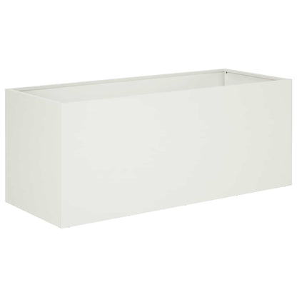 Macetero De Jardín 2 Uds. Blanco 80 X 40 X 40 Cm_2