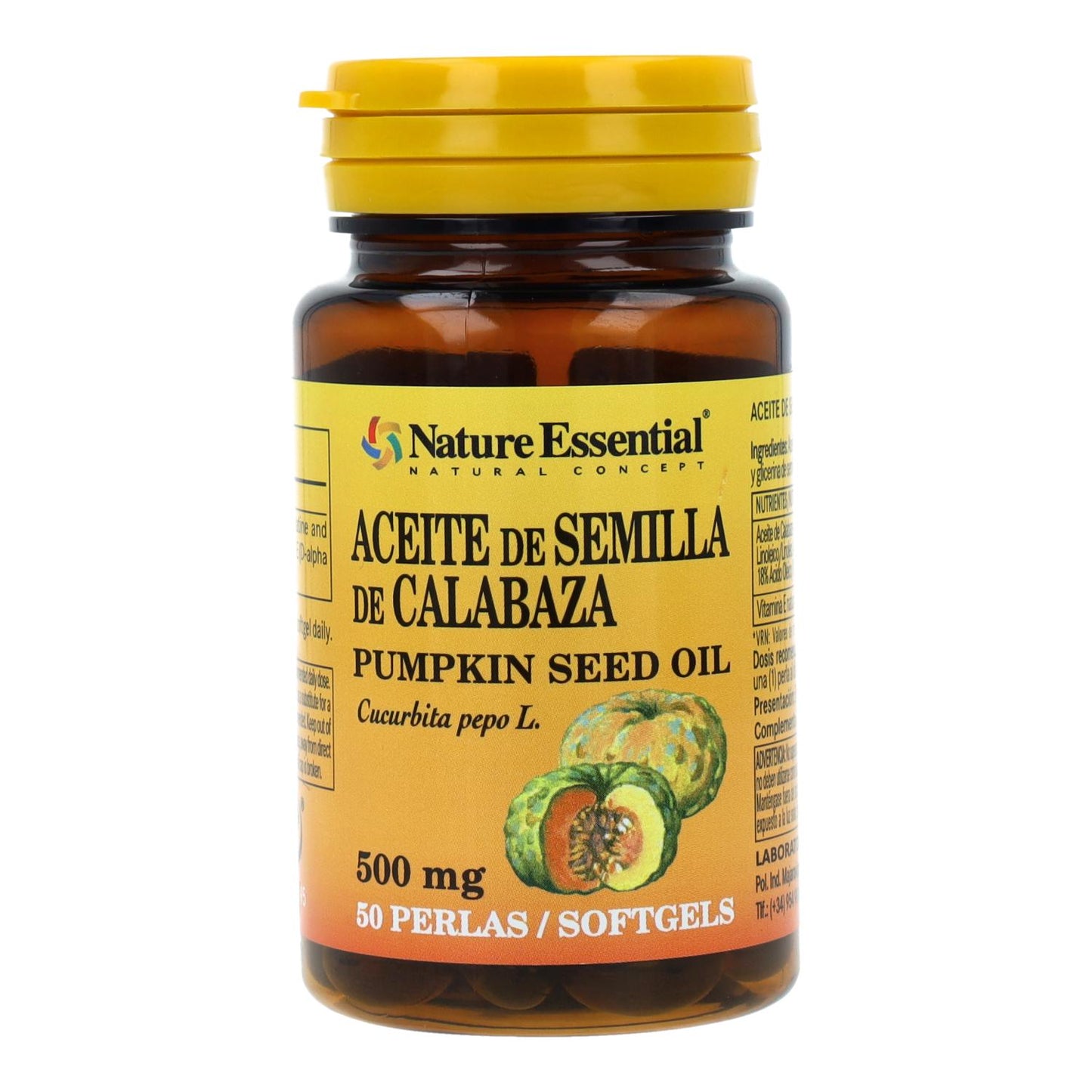 Óleo de sementes de abóbora Nature Essential 50 cápsulas gelatinosas