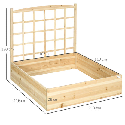 Outsunny Jardinera De Madera Con Enrejado Para Cultivos Verduras 110x116x120 Cm_2