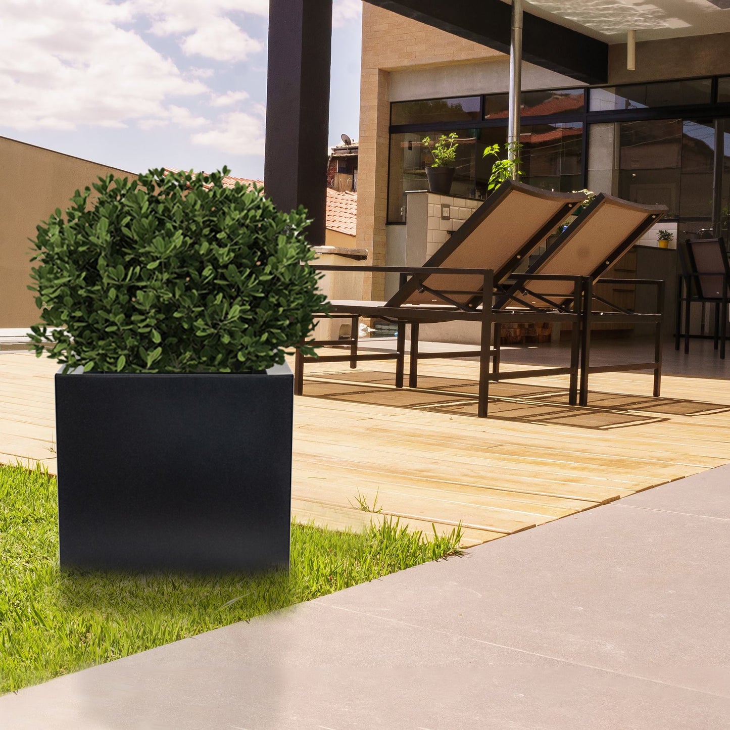 Macetero De Polietileno Antracita 50x50 Cm