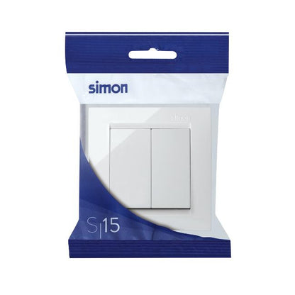 Simon 15 interruptor duplo branco