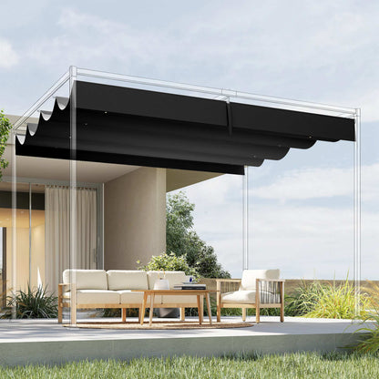 Outsunny Techo De Pérgola Retráctil 4x3,5 M Para Marco De Pérgola De 4x3 M_3
