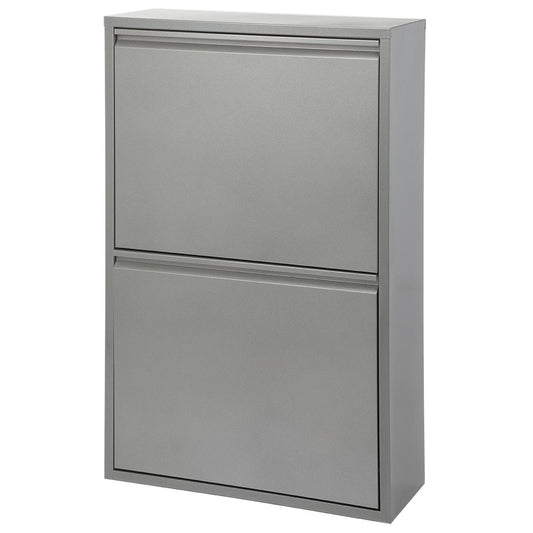 Armário Duett em metal reciclado com 4 compartimentos cinzento