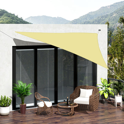 Outsunny Toldo Vela Sombrilla Parasol Triangular 6m De Poliéster 160g/m² Arena_1