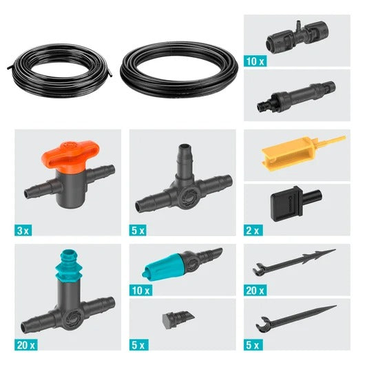 Conjunto de micro-irrigação gota-a-gota para terraço (30 plantas) Microdripsystem Gardena