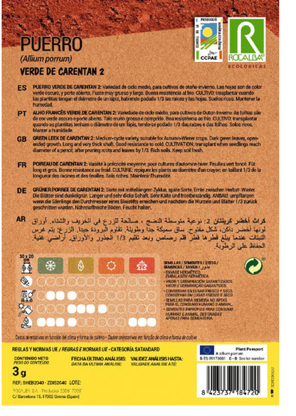 Semillas Puerro Verde De Carentane 4g_1