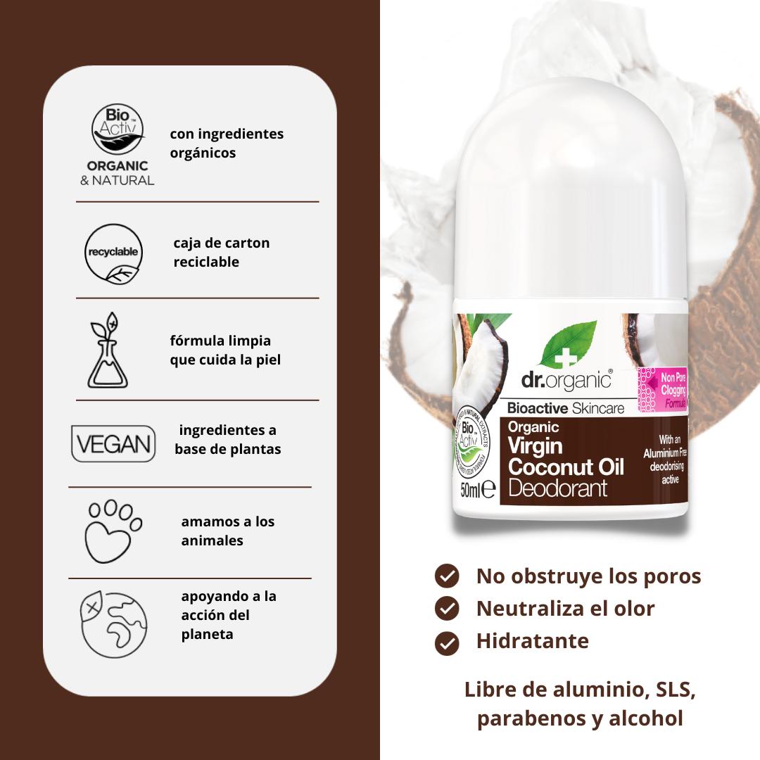 Desodorizante de óleo de coco Dr. Organic 50 ml