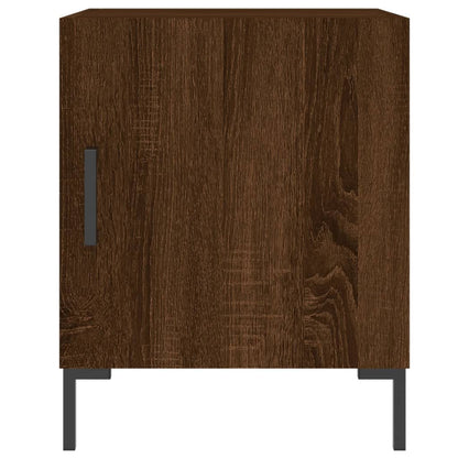 Mesita De Noche Madera De Ingeniería Marrón Roble 40x40x50 Cm_2