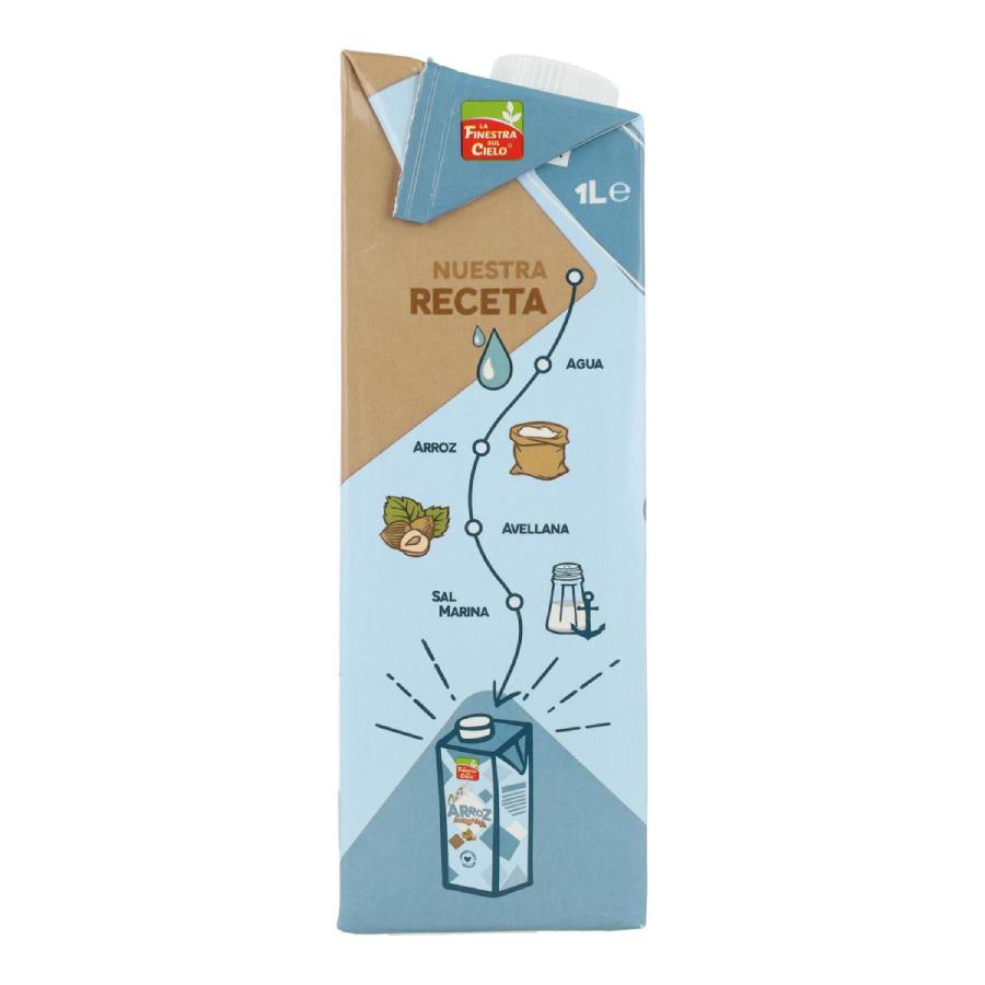 Pack de 6 Bebida Biológica de Arroz com Avelã La Finestra Sul Cielo 1 L