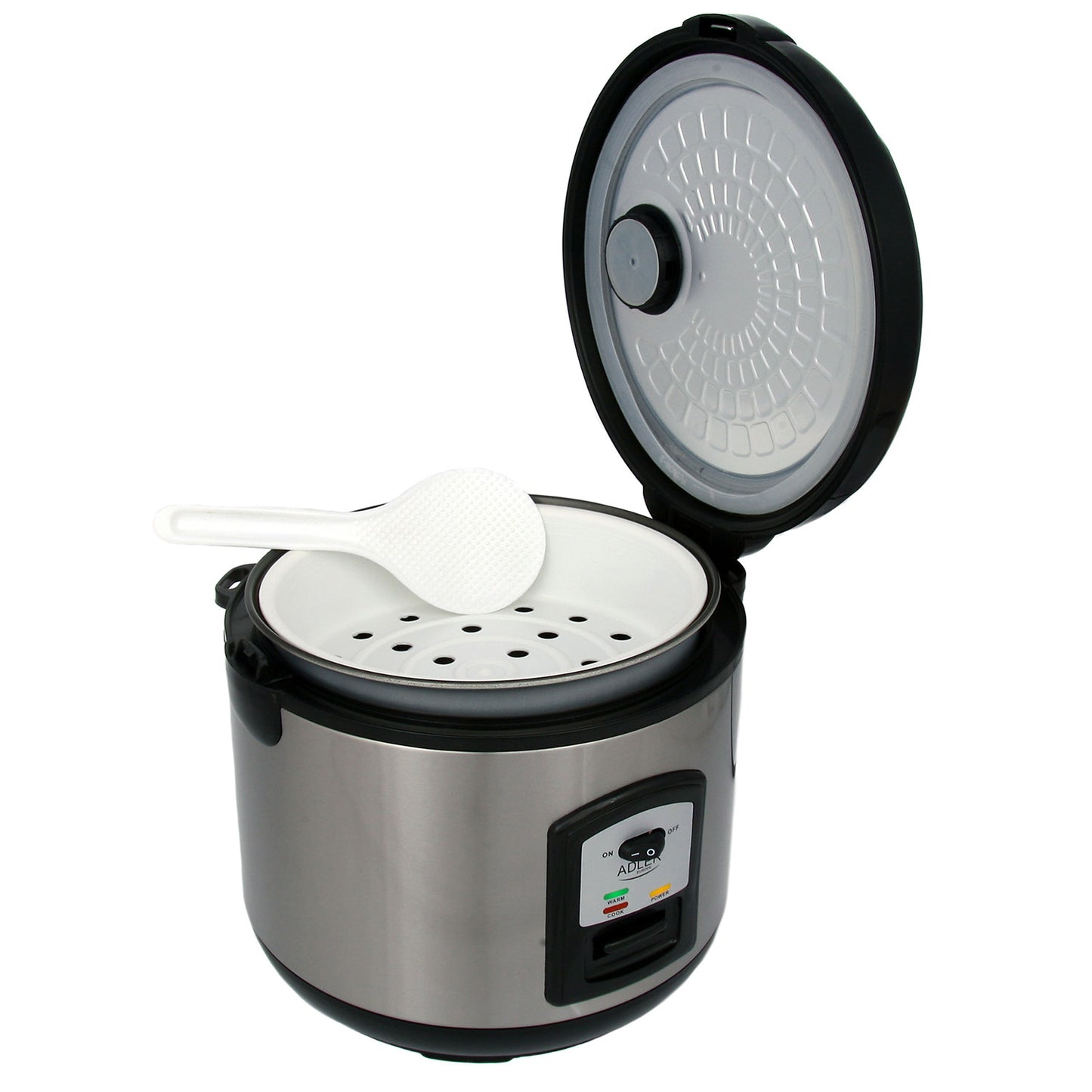 Arrocera, Cocedero De Arroz, 1,5 L, Función Cocinar Y Mantener Caliente, Apagado Automático Adler Ad6406 Plata_2
