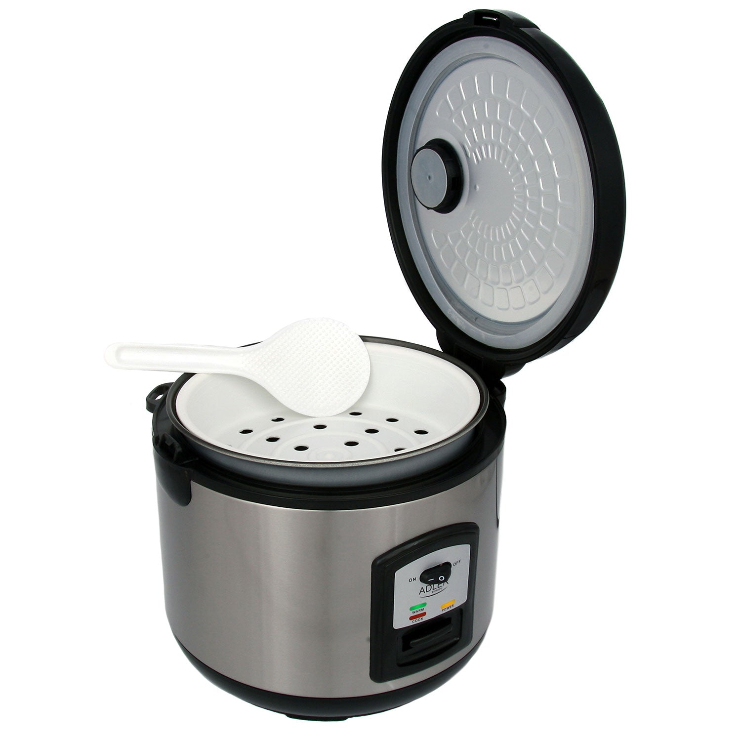 Arrocera, Cocedero De Arroz, 1,5 L, Función Cocinar Y Mantener Caliente, Apagado Automático Adler Ad6406 Plata_2