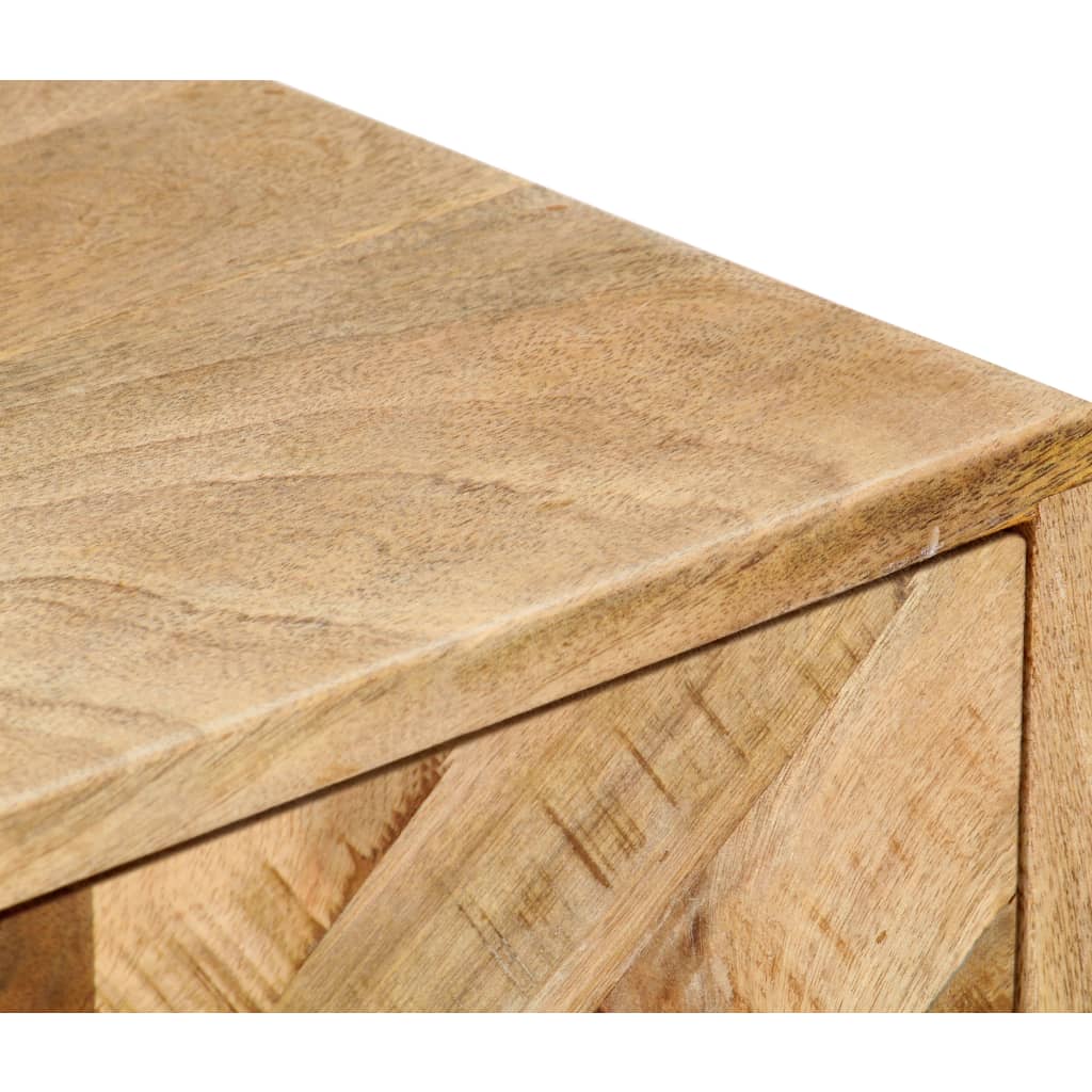 Mesita De Noche De Madera Maciza De Mango 40x30x50 Cm_2