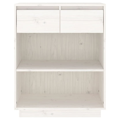 Mesa Consola De Madera Maciza De Pino Blanco 60x34x75 Cm / Vetonek_0