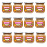 Embalagem de 12 frascos de framboesa e pêssego biológicos Smileat, 130g