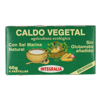 Caldo de Legumes Biológico com Sal Marinho 6 Cubos x 11 Gr Integralia