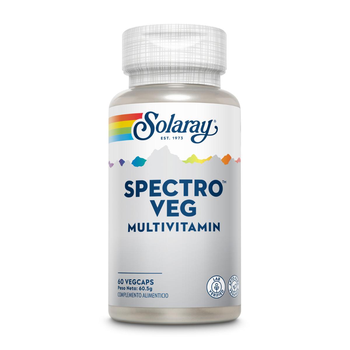 Solaray Spectro Multivitamínico, 60 Cápsulas Vegetais