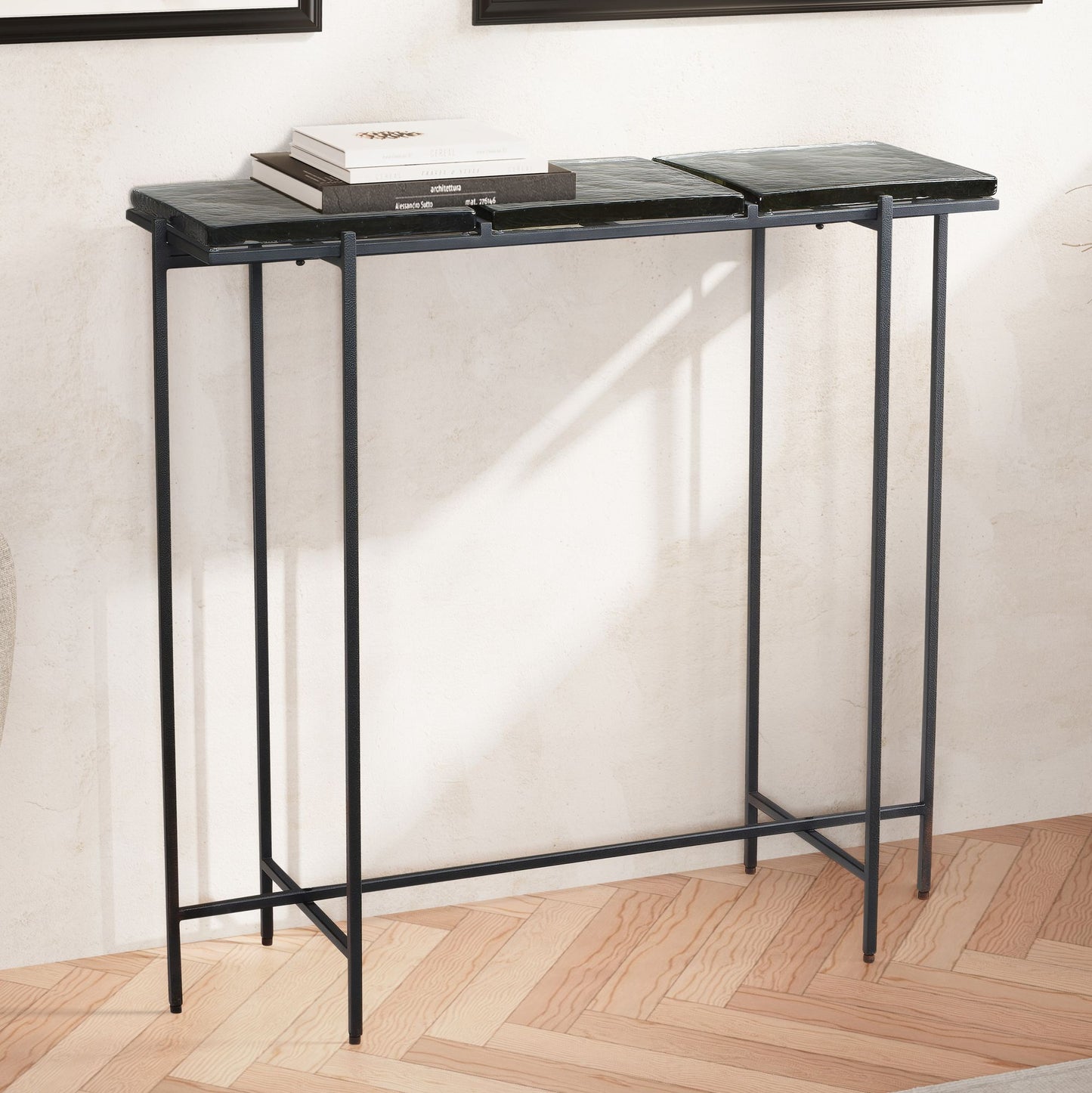 Mesa Consola Negra 90x29x85 Cm_1
