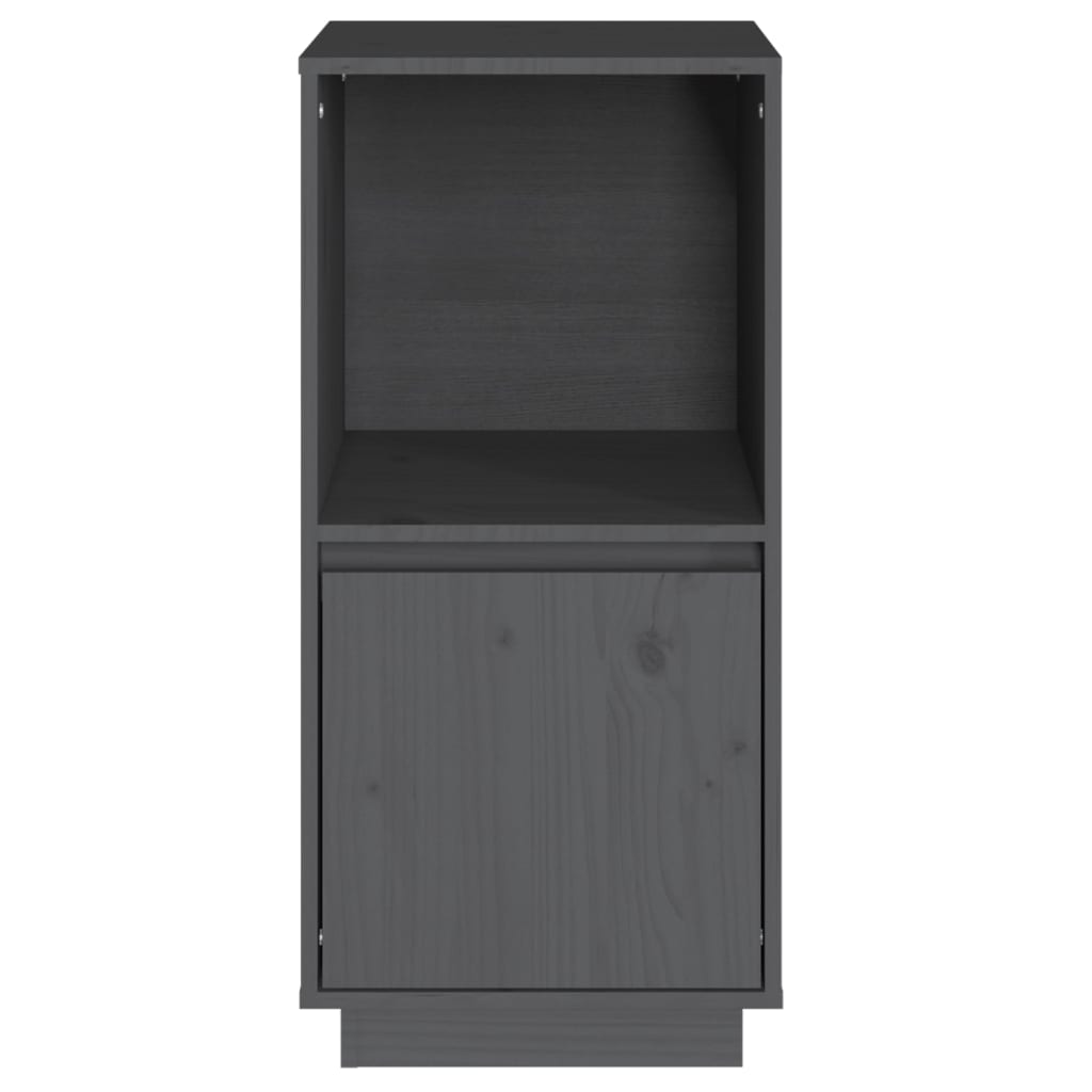 Aparador De Madera Maciza De Pino Gris 38x35x80 Cm / Vetonek_2