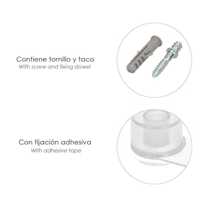 Tope Puerta Adhesivo Con Retenedor Transparente