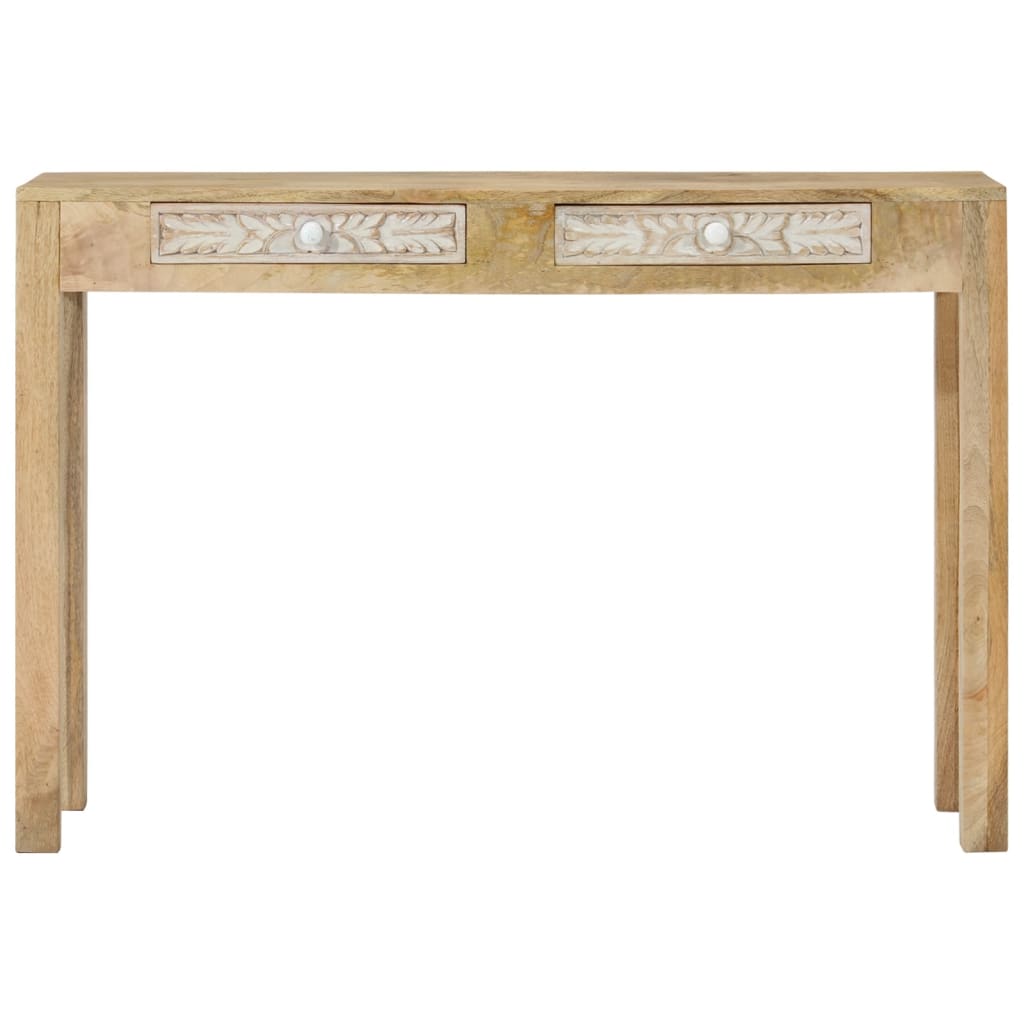 Mesa Consola Madera Maciza De Mango Decolorada 110x30x75 Cm_2