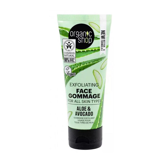 Esfoliante facial de abacate e aloé vera, Organic Shop 75 ml