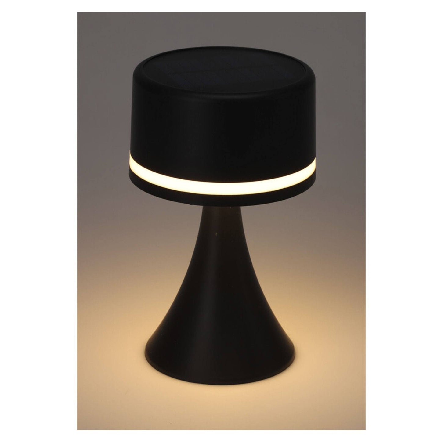 Lámpara Solar De Mesa Negra Recargable Con Panel Solar Y Usb - Well Home_2