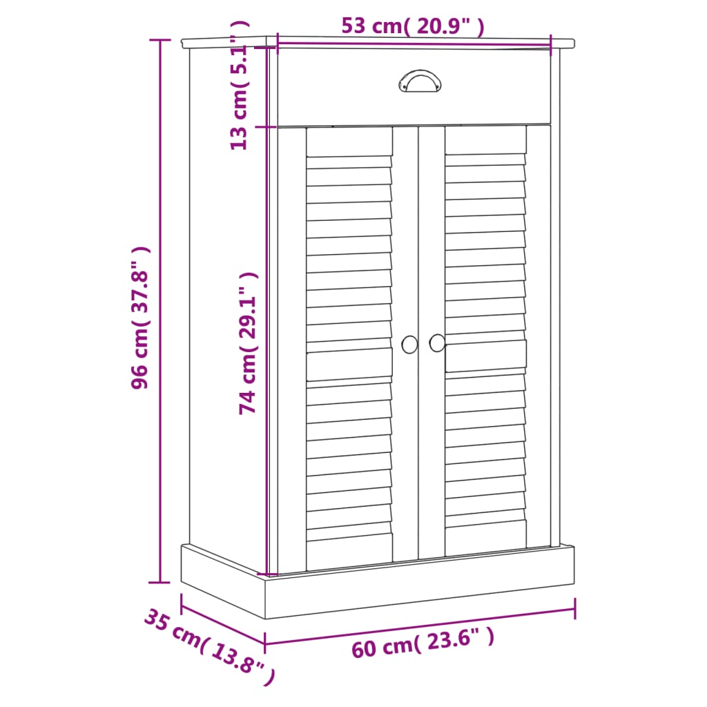 Zapatero Vigo Madera Maciza De Pino 60x35x96 Cm / Vetonek_3