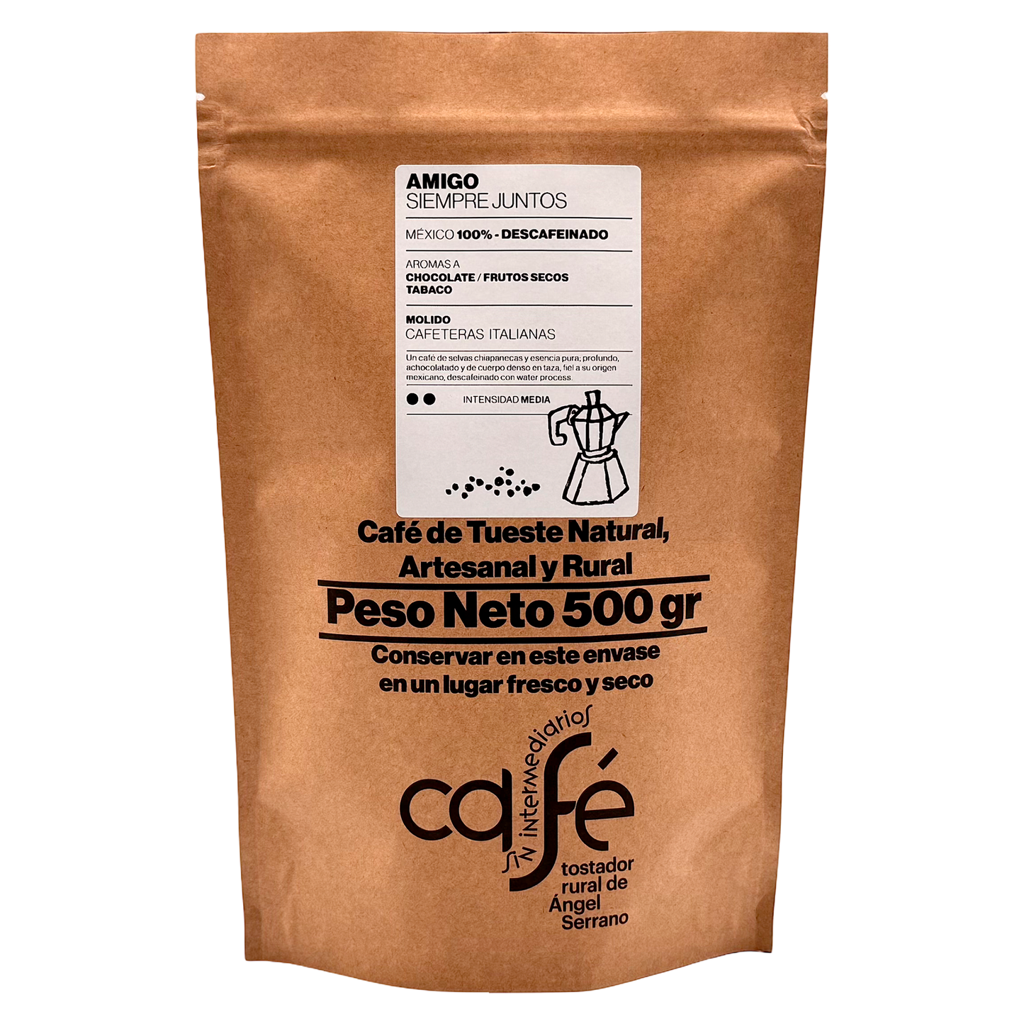Cafe Sin Intermediarios Café Descafeinado Amigo Molido Italiana (moka) 500 G_0