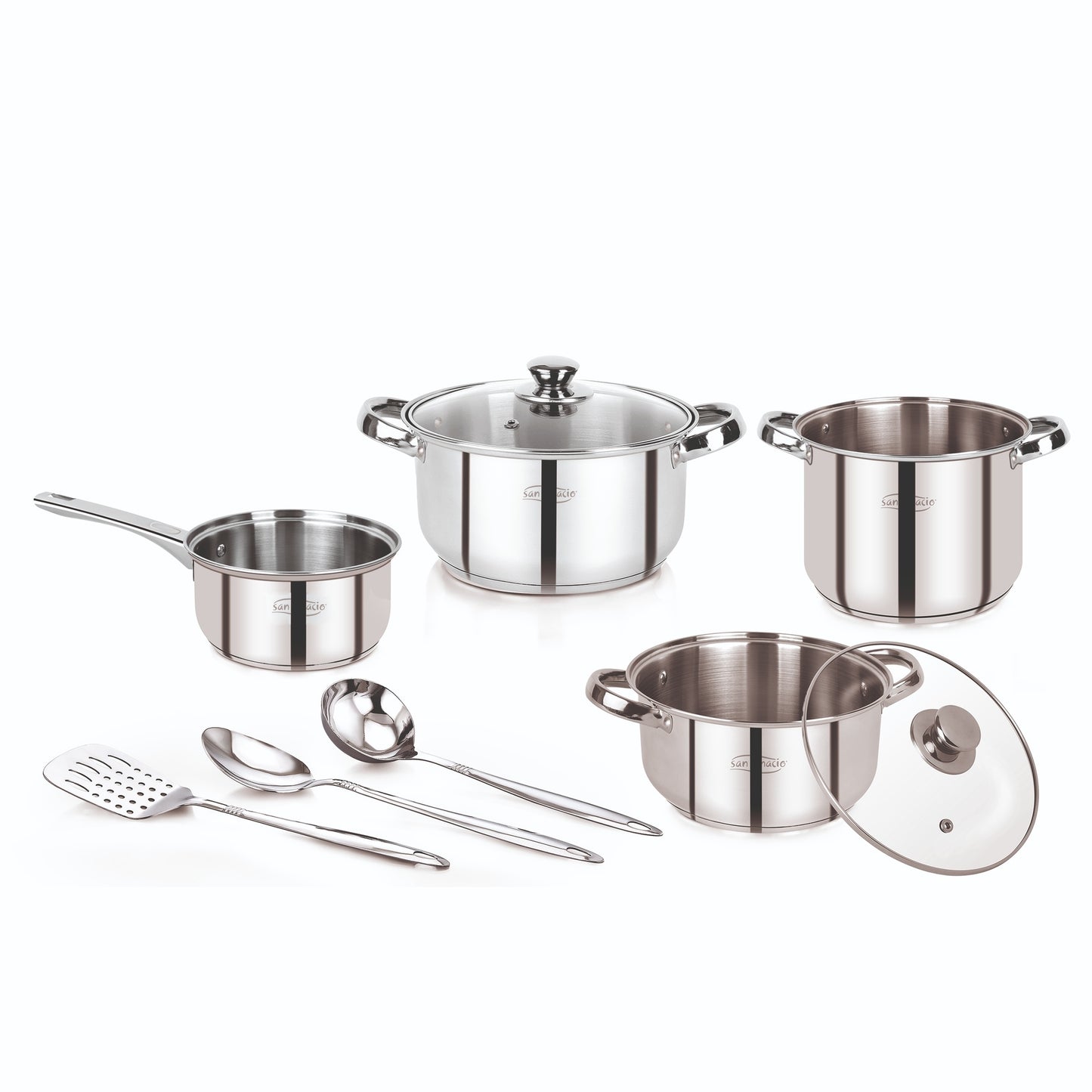 Set 9pc Bateria Cocina Acero Inox Ind Lexia_0
