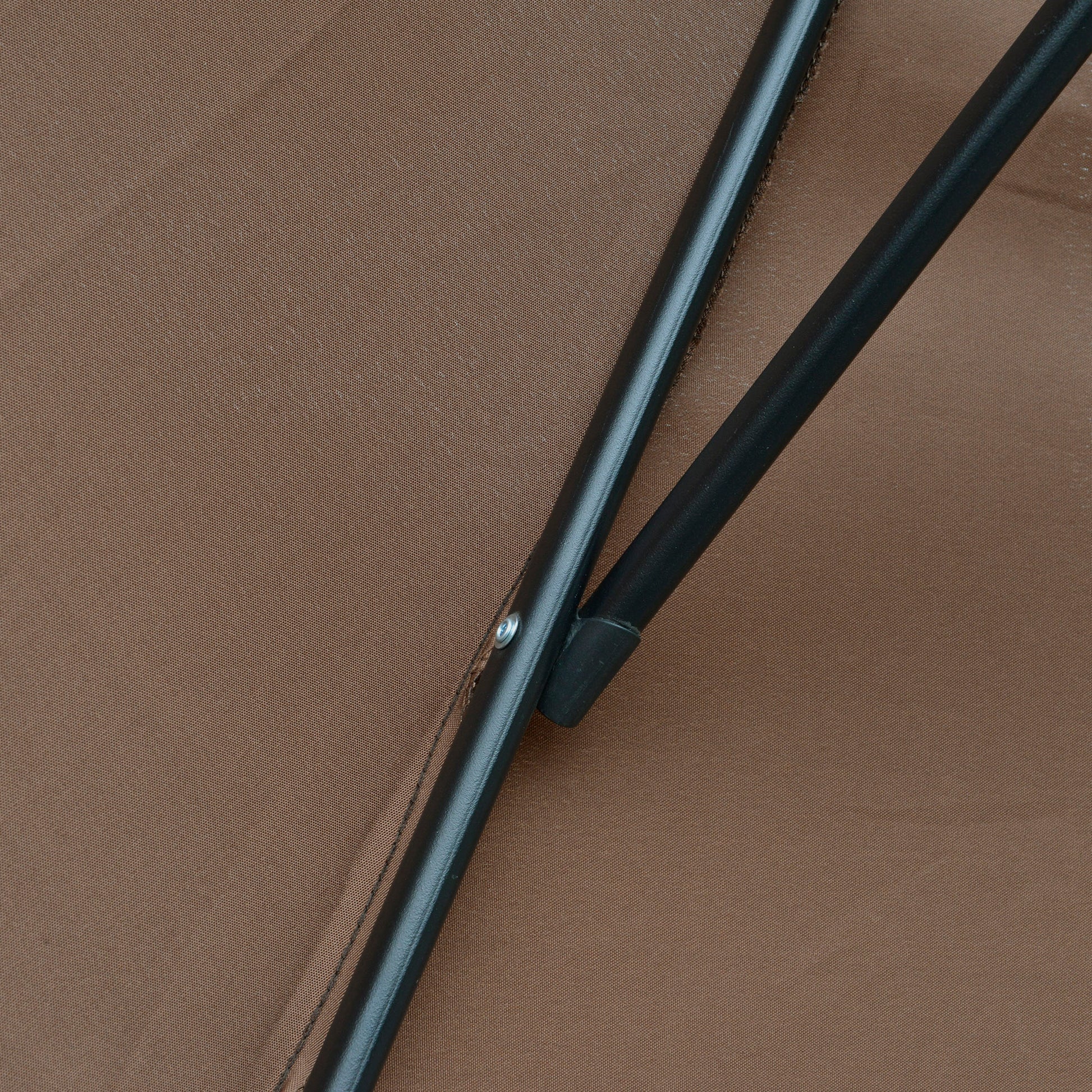 Outsunny Parasol Excéntrico Ø295 Cm Con Ángulo Ajustable Base Cruzada Café_3