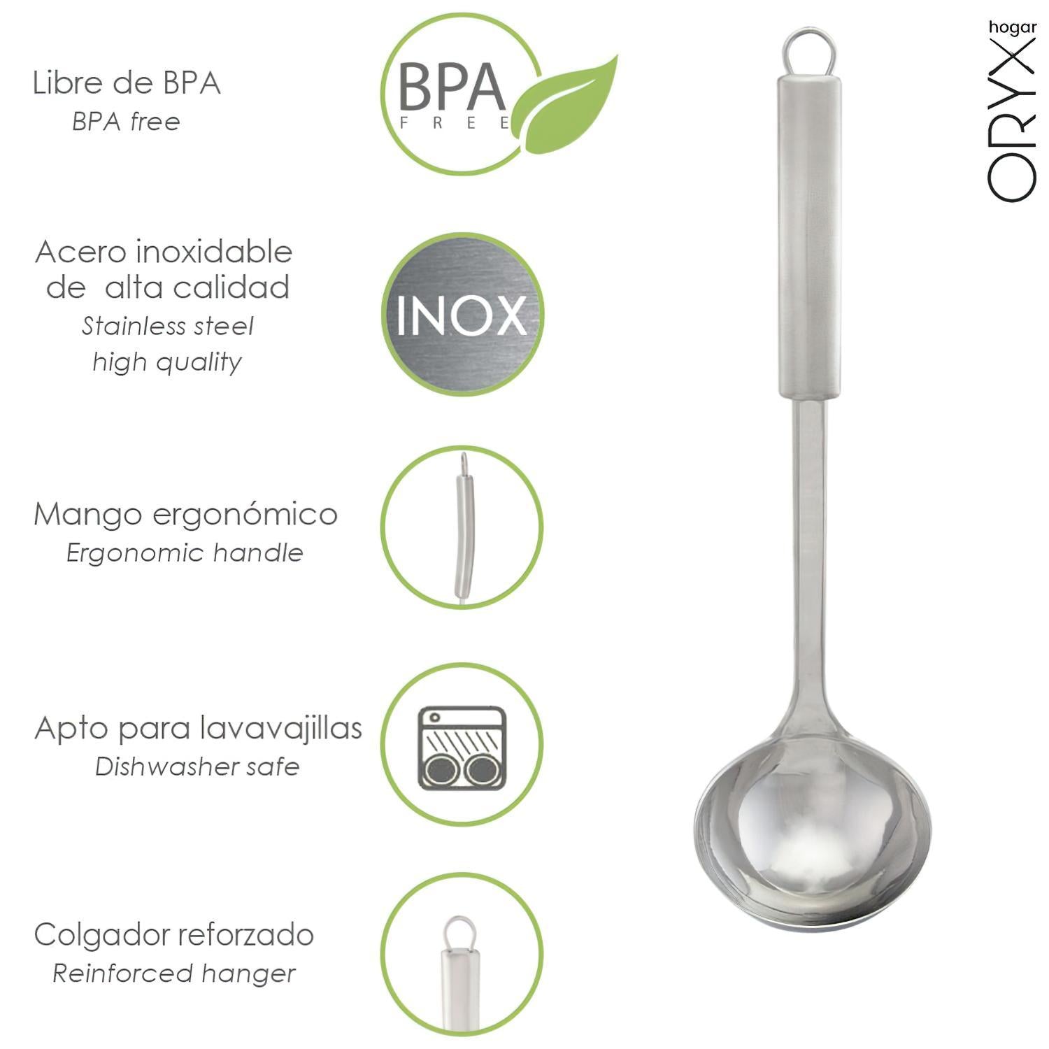 Cucharon Cocina Acero Inoxidable 9x33,5 (alt.) Cm.