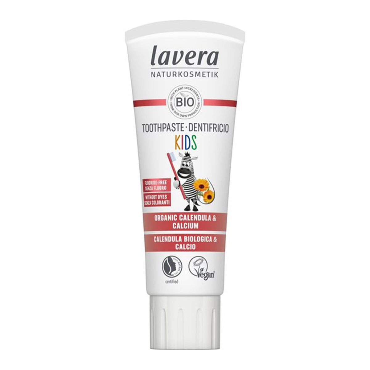 Pasta de dentes infantil sem flúor Bio Calendula &amp; Calcium Lavera, LAVERA, 75ml