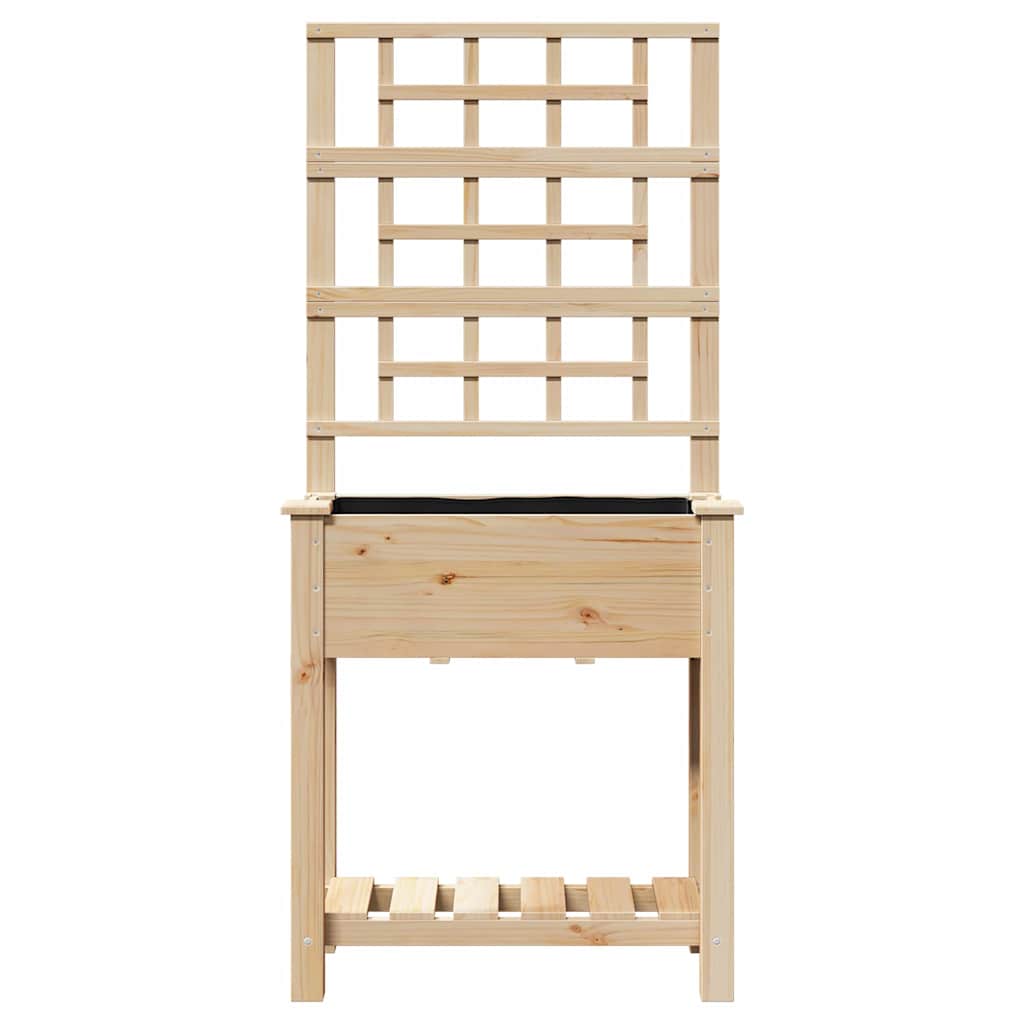 Macetero De Jardín Beige 71 X 38 X 152 Cm Madera De Pino Sólido_4