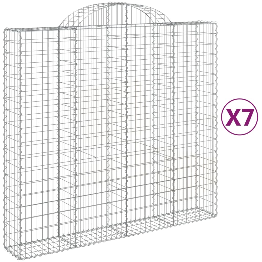 Cestas De Gaviones 7 Uds Forma De Arco Hierro 200x50x180/200 Cm_0
