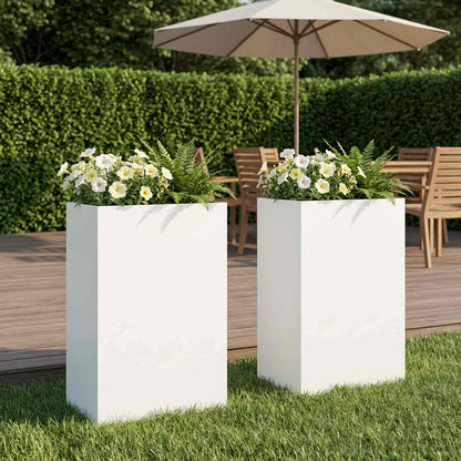 Macetero De Jardín 2 Uds. Blanco 50 X 40 X 75 Cm_1
