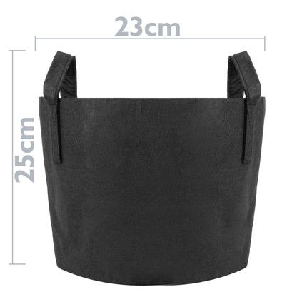 Bolsa Para Cultivo Y Crecimiento De Plantas Maceta De Tela Geotextil De 8 Litros 23x25cm_2