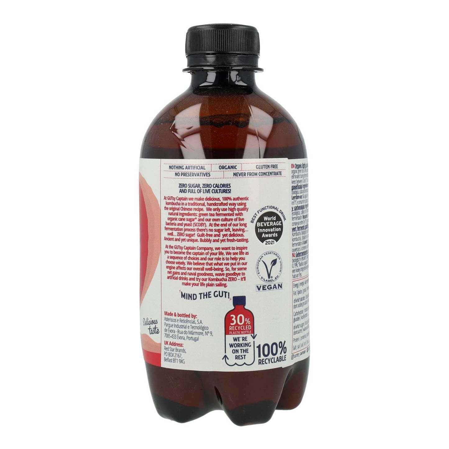 Kombucha Zero Romã BIO Captain Kombucha 400 ml