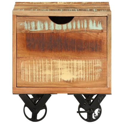 Mesa Auxiliar De Madera Maciza Reciclada 40x40x45 Cm_0