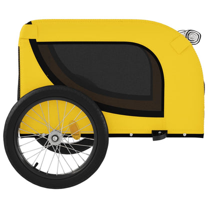 Remolque Bicicleta Mascotas Hierro Tela Oxford Amarillo Negro_5